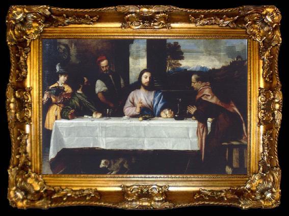 framed  TIZIANO Vecellio The meal in Emmaus, ta009-2
